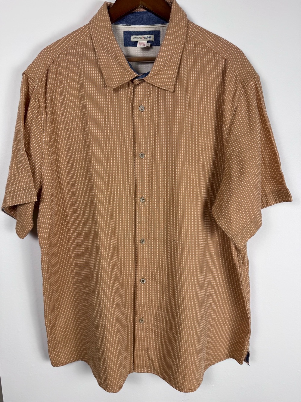 Carbon2Cobalt Men’s XL Brown Cotton Button Up Shirt